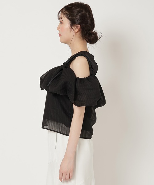 REDYAZEL(レディアゼル)の「ストライプシアートップス(Tシャツ/カットソー・レディース・ホワイト/ピンク/ブラック・FREE)」の10枚目の写真