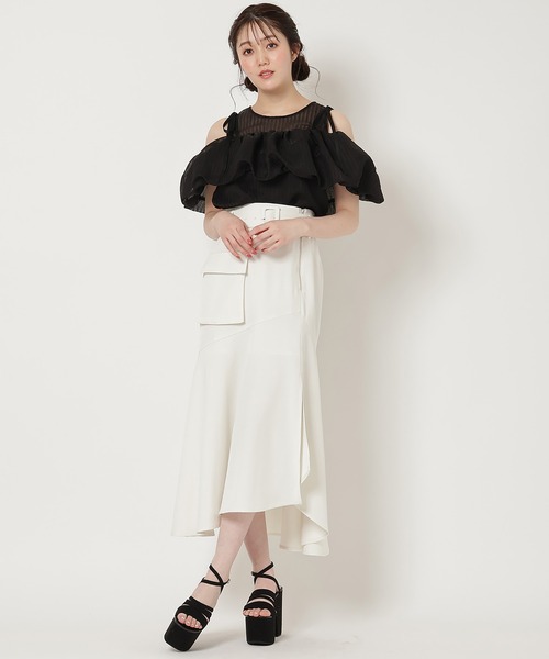 REDYAZEL(レディアゼル)の「ストライプシアートップス(Tシャツ/カットソー・レディース・ホワイト/ピンク/ブラック・FREE)」の12枚目の写真