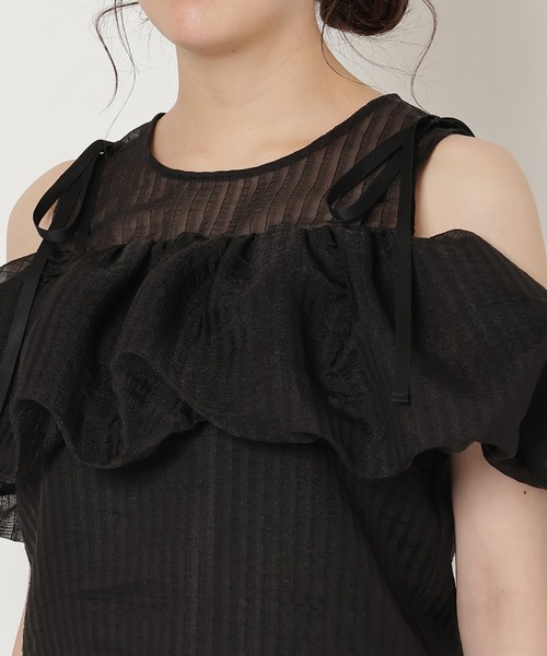 REDYAZEL(レディアゼル)の「ストライプシアートップス(Tシャツ/カットソー・レディース・ホワイト/ピンク/ブラック・FREE)」の13枚目の写真