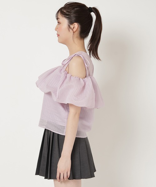 REDYAZEL(レディアゼル)の「ストライプシアートップス(Tシャツ/カットソー・レディース・ホワイト/ピンク/ブラック・FREE)」の16枚目の写真