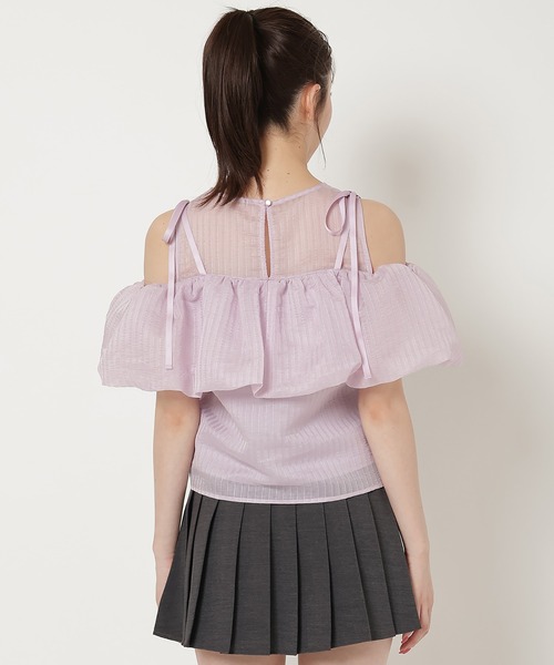 REDYAZEL(レディアゼル)の「ストライプシアートップス(Tシャツ/カットソー・レディース・ホワイト/ピンク/ブラック・FREE)」の17枚目の写真