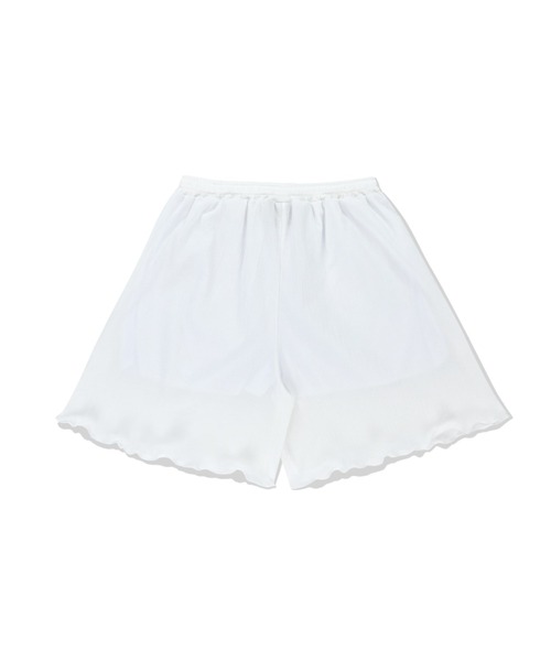 ROMANTIC CROWN(ロマンティッククラウン)の「A'GEM/9 × .kom 『ROMANTIC CROWN/ロマンティック クラウン』 BANDING PLEATS SHORTS/バンディングショート(その他パンツ・レディース・ブラック/ホワイト・M)」の6枚目の写真
