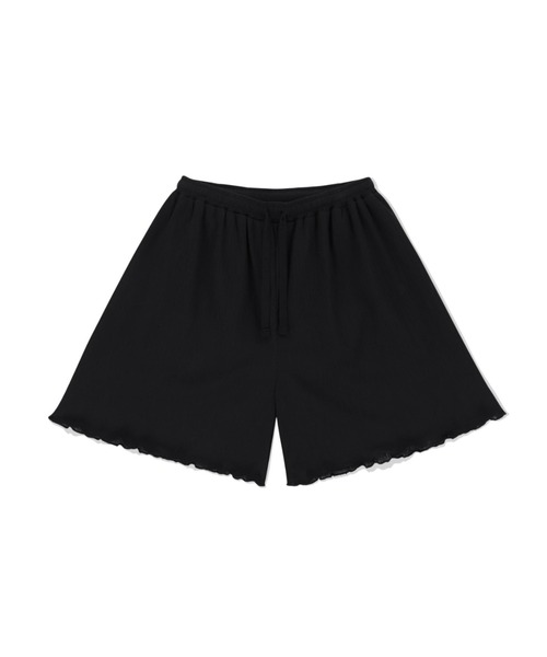 ROMANTIC CROWN(ロマンティッククラウン)の「A'GEM/9 × .kom 『ROMANTIC CROWN/ロマンティック クラウン』 BANDING PLEATS SHORTS/バンディングショート(その他パンツ・レディース・ブラック/ホワイト・M)」の8枚目の写真