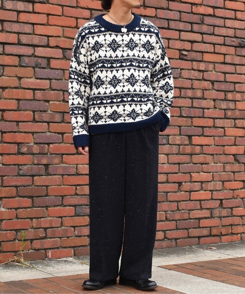 Noen(ノエン)の「ノルディッククルーネックニット(ニット/セーター・メンズ・Navy/レッド/ブラック・MEDIUM/LARGE)」の9枚目の写真