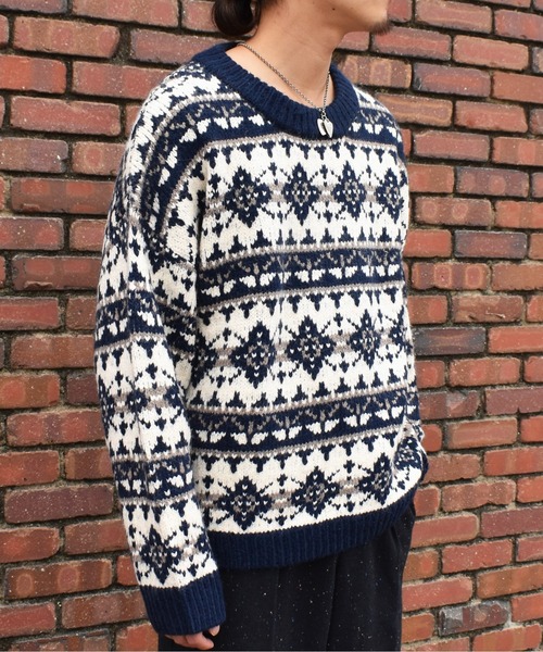 Noen(ノエン)の「ノルディッククルーネックニット(ニット/セーター・メンズ・Navy/レッド/ブラック・MEDIUM/LARGE)」の7枚目の写真