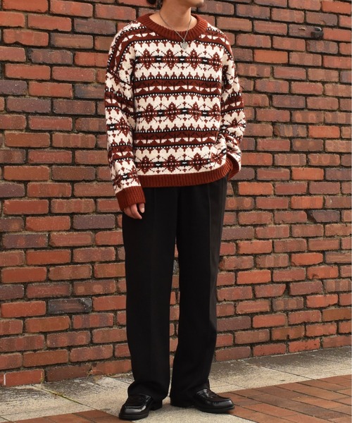 Noen(ノエン)の「ノルディッククルーネックニット(ニット/セーター・メンズ・Navy/レッド/ブラック・MEDIUM/LARGE)」の11枚目の写真
