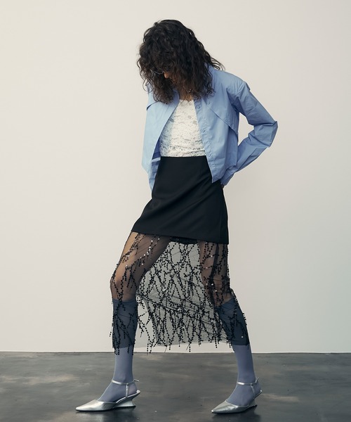 ネイビーとブラックのレースボディスーツ レースソングボディスーツ - ネイビーブルー - レディース | H&M JP