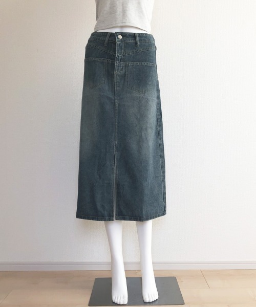 Miniministore（ミニミニストア）の「デニムスカート ロング フロントスリット（デニムスカート・レディース・サックスブルー・S/L/M/XL）」の11枚目の写真