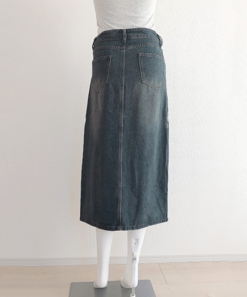 Miniministore（ミニミニストア）の「デニムスカート ロング フロントスリット（デニムスカート・レディース・サックスブルー・S/L/M/XL）」の13枚目の写真