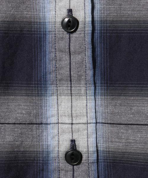 green label relaxing（グリーンレーベルリラクシング）の「OMBRE/CHK REG LONG シャツ◆（シャツ/ブラウス・メンズ・ブラック/ネイビー・SMALL/MEDIUM/LARGE）」の9枚目の写真