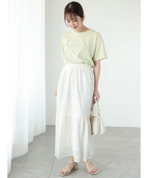 Te chichi TERRASSE（テチチテラス）の「【セットアップ可】カットワークレースティアードスカート（スカート・レディース・グリーン/ブラック/オフホワイト・F）」の5枚目の写真