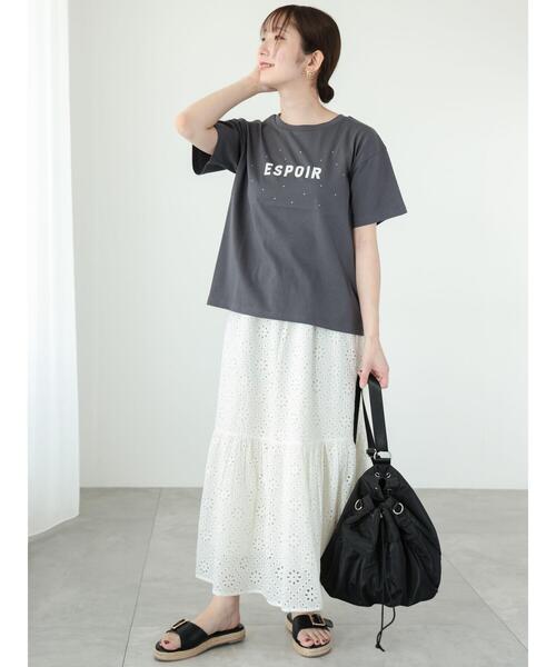 Te chichi TERRASSE（テチチテラス）の「【セットアップ可】カットワークレースティアードスカート（スカート・レディース・グリーン/ブラック/オフホワイト・F）」の7枚目の写真