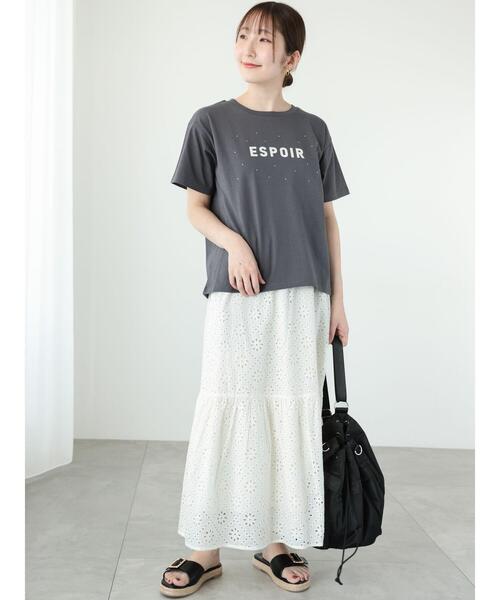 Te chichi TERRASSE（テチチテラス）の「【セットアップ可】カットワークレースティアードスカート（スカート・レディース・グリーン/ブラック/オフホワイト・F）」の8枚目の写真