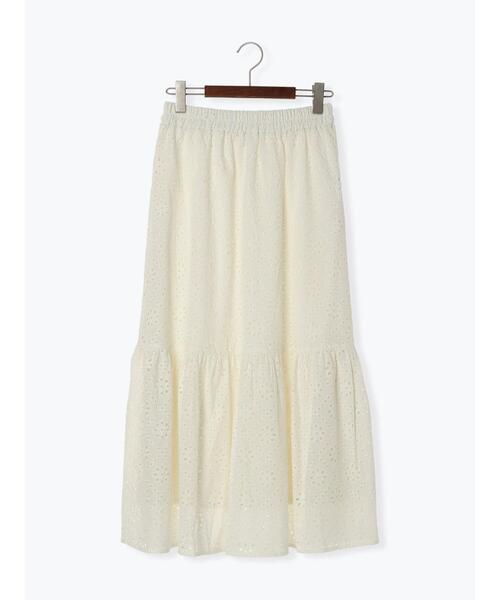 Te chichi TERRASSE（テチチテラス）の「【セットアップ可】カットワークレースティアードスカート（スカート・レディース・グリーン/ブラック/オフホワイト・F）」の13枚目の写真