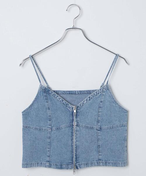 WEGO(ウィゴー)の「WEGO/デニムZIPビスチェ(キャミソール・レディース・ブラック/ブルー・FREE)」の17枚目の写真