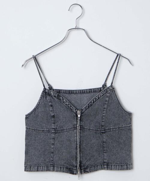 WEGO(ウィゴー)の「WEGO/デニムZIPビスチェ(キャミソール・レディース・ブラック/ブルー・FREE)」の18枚目の写真