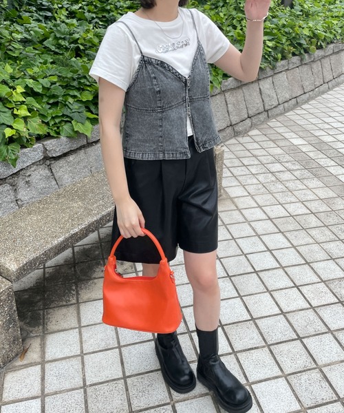 WEGO(ウィゴー)の「WEGO/デニムZIPビスチェ(キャミソール・レディース・ブラック/ブルー・FREE)」の14枚目の写真