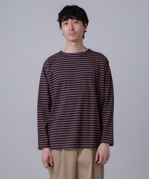 NANO universe（ナノユニバース）の「「NJ/CLUB」HOMESTOCKボーダーボートネックTシャツ（Tシャツ/カットソー・メンズ・ホワイト/ブラック/ネイビー・L/M/S）」の19枚目の写真