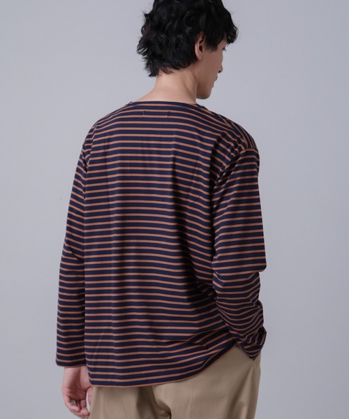 NANO universe（ナノユニバース）の「「NJ/CLUB」HOMESTOCKボーダーボートネックTシャツ（Tシャツ/カットソー・メンズ・ホワイト/ブラック/ネイビー・L/M/S）」の20枚目の写真