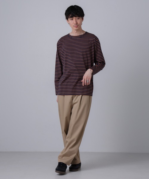 NANO universe（ナノユニバース）の「「NJ/CLUB」HOMESTOCKボーダーボートネックTシャツ（Tシャツ/カットソー・メンズ・ホワイト/ブラック/ネイビー・L/M/S）」の21枚目の写真