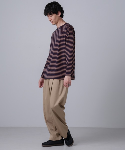 NANO universe（ナノユニバース）の「「NJ/CLUB」HOMESTOCKボーダーボートネックTシャツ（Tシャツ/カットソー・メンズ・ホワイト/ブラック/ネイビー・L/M/S）」の22枚目の写真