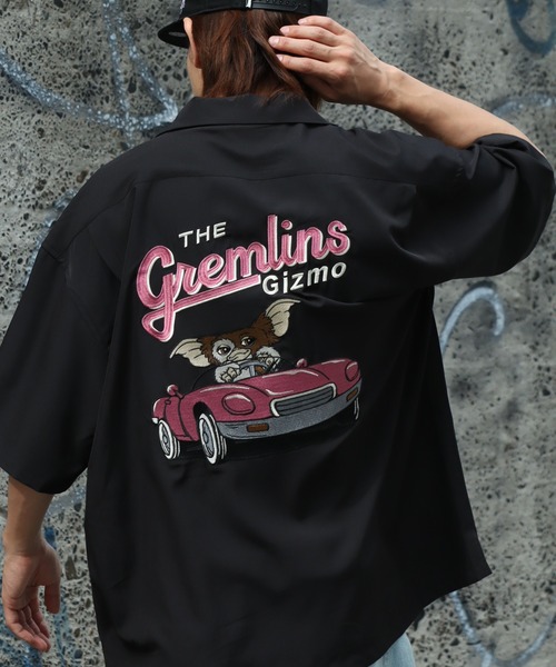 CORPUS SELECT(コーパストーキョー)の「【GREMLINS/グレムリン】アートワーク刺繍 ショートスリーブオープンカラーシャツ(シャツ/ブラウス・メンズ・ブラック/ライトグリーン/アイボリー・L/M/LL)」の2枚目の写真