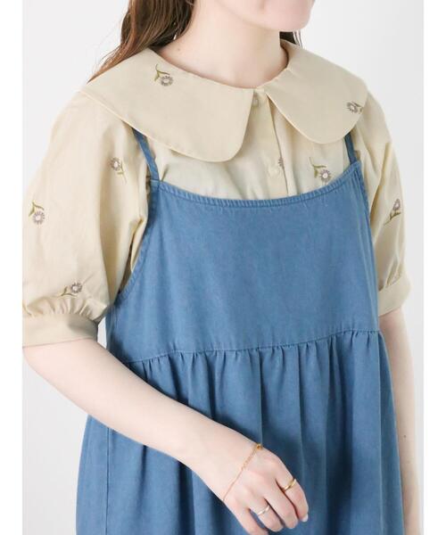 ehka sopo(エヘカソポ)の「総刺繍ブラウス(シャツ/ブラウス・レディース・オフホワイト/キナリ/ブラック・F)」の2枚目の写真