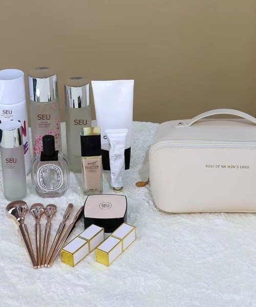 セール】大容量 両面収納 コスメポーチ / メイクポーチ / 化粧ポーチ