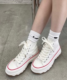 ハイカットスニーカー 厚底 韓国 Y2Kファッション ボリュームソール 5cm