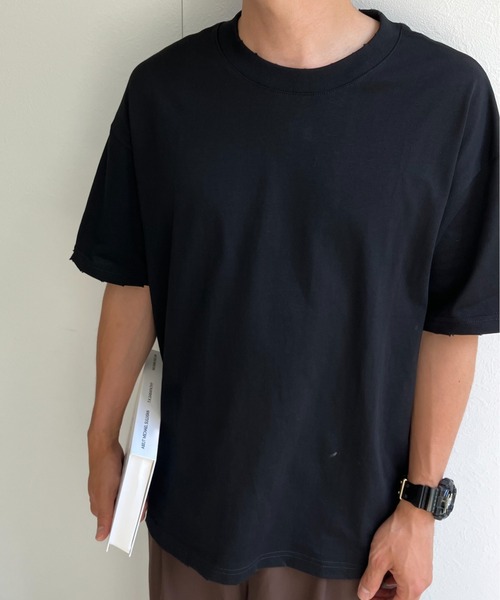CREARE -LINO-(クレアーレリノ)の「ダメージ加工 Tシャツ/カットソー/半袖TOPS(Tシャツ/カットソー・メンズ・カーキ/オフホワイト/ブラック・MEDIUM/LARGE)」の5枚目の写真