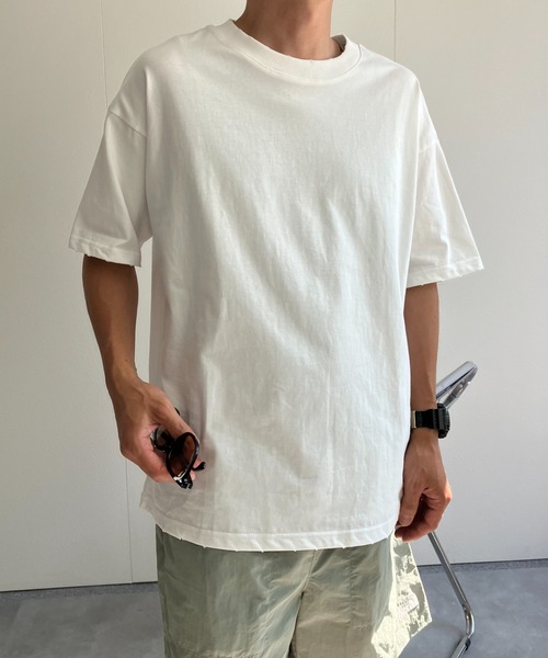 CREARE -LINO-(クレアーレリノ)の「ダメージ加工 Tシャツ/カットソー/半袖TOPS(Tシャツ/カットソー・メンズ・カーキ/オフホワイト/ブラック・MEDIUM/LARGE)」の9枚目の写真