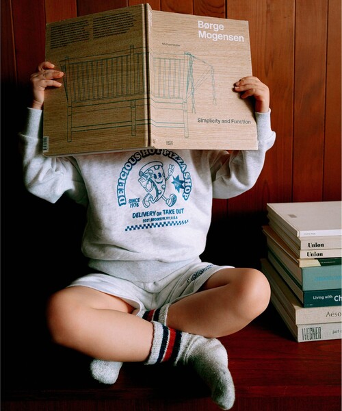 B:MING by BEAMS（ビーミングバイビームス）の「【セットアップ対応】ピザ プリント フーディー（100～140cm）（パーカー・キッズ・ネイビー/ライトグレー・130/120/110/100/140）」の6枚目の写真