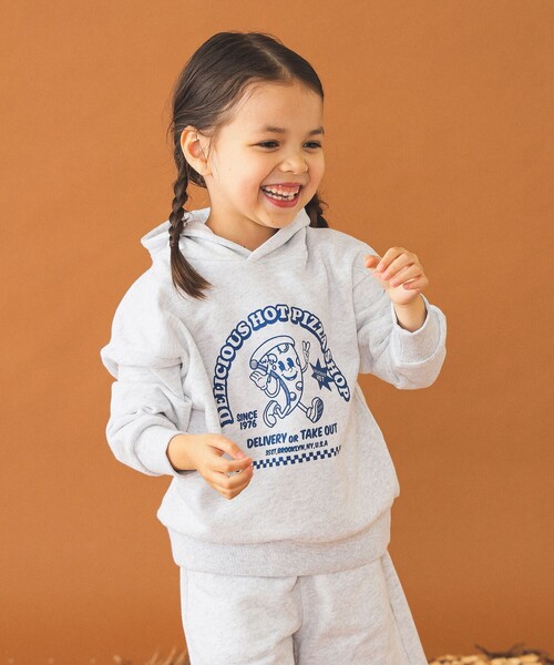 B:MING by BEAMS（ビーミングバイビームス）の「【セットアップ対応】ピザ プリント フーディー（100～140cm）（パーカー・キッズ・ネイビー/ライトグレー・130/120/110/100/140）」の7枚目の写真