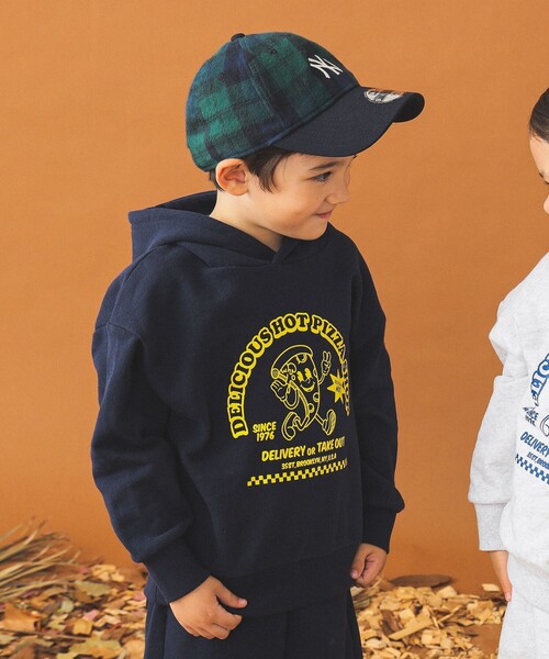 B:MING by BEAMS（ビーミングバイビームス）の「【セットアップ対応】ピザ プリント フーディー（100～140cm）（パーカー・キッズ・ネイビー/ライトグレー・130/120/110/100/140）」の8枚目の写真