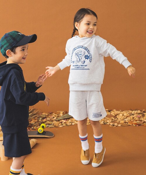 B:MING by BEAMS（ビーミングバイビームス）の「【セットアップ対応】ピザ プリント フーディー（100～140cm）（パーカー・キッズ・ネイビー/ライトグレー・130/120/110/100/140）」の13枚目の写真