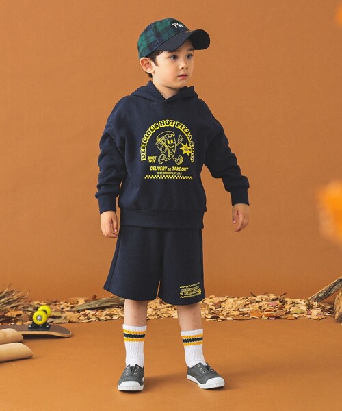 B:MING by BEAMS（ビーミングバイビームス）の「【セットアップ対応】ピザ プリント フーディー（100～140cm）（パーカー・キッズ・ネイビー/ライトグレー・130/120/110/100/140）」の14枚目の写真