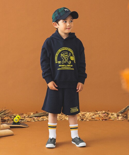 B:MING by BEAMS（ビーミングバイビームス）の「【セットアップ対応】ピザ プリント フーディー（100～140cm）（パーカー・キッズ・ネイビー/ライトグレー・130/120/110/100/140）」の15枚目の写真