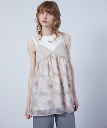 ELOOPS（イーループス）の「【ELOOPS】ニュアンスフラワー ボリュームチュール キャミソールチュニック（キャミソール）」