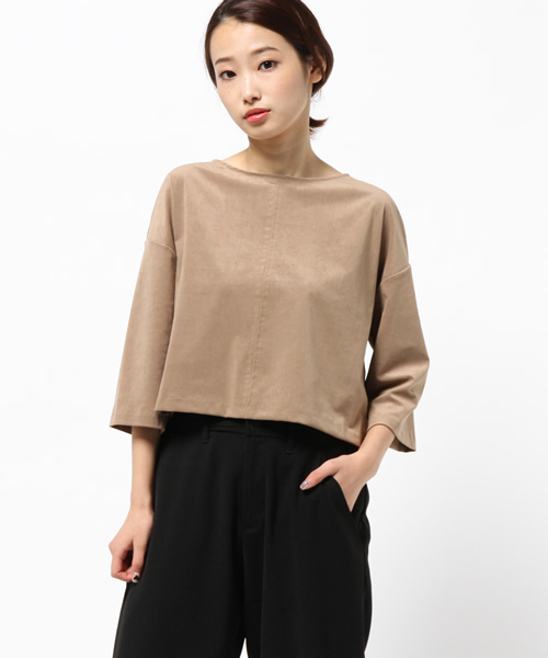 Demi-Luxe BEAMS（デミルクス ビームス）の「Demi-Luxe BEAMS / スウェードライク プルオーバー（Tシャツ/カットソー・レディース・ブラック/ブラウン系その他・ONE SIZE）」の2枚目の写真