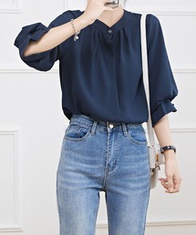 Lace Ladies | キャンディ袖 7分袖 フレア タック ブラウス(シャツ/ブラウス)