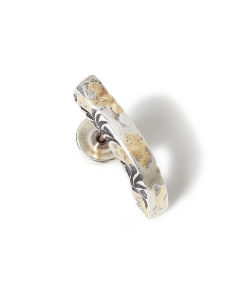 ピアス/ベントバー/サイドアラベスク/K18ゴールドポスト