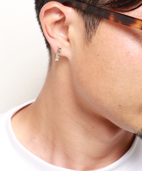 VIVIFY ピアス/M/アラベスク/k18ゴールドポスト/ゴールドダスト ピアス/ベントバー/サイドアラベスク/K18ゴールドポスト