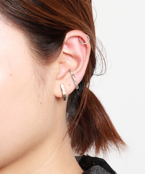 VIVIFY ピアス/M/アラベスク/k18ゴールドポスト/ゴールドダスト ピアス/ベントバー/サイドアラベスク/K18ゴールドポスト/ゴールド