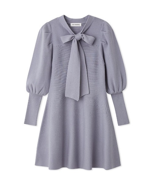 LILY BROWN(リリーブラウン)の「ボウタイニットミニワンピース(ワンピース・レディース・ブラック/レッド/ベージュ/ブルー・FREE)」の16枚目の写真