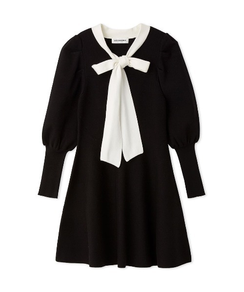 LILY BROWN(リリーブラウン)の「ボウタイニットミニワンピース(ワンピース・レディース・ブラック/レッド/ベージュ/ブルー・FREE)」の17枚目の写真