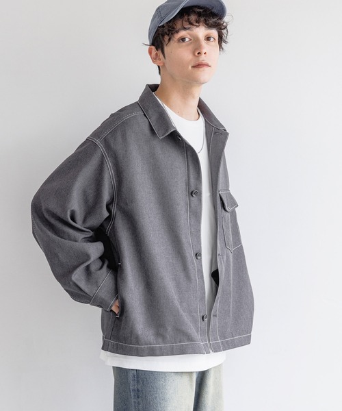 RAGEBLUE（レイジブルー）の「ステッチショートブルゾン（ブルゾン・メンズ・ブラウン/グレー/ブラック・LARGE/MEDIUM）」の9枚目の写真