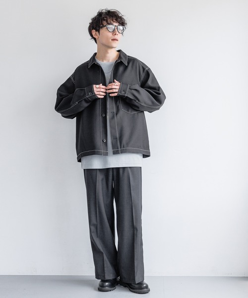 RAGEBLUE（レイジブルー）の「ステッチショートブルゾン（ブルゾン・メンズ・ブラウン/グレー/ブラック・LARGE/MEDIUM）」の4枚目の写真