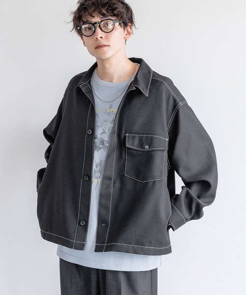 RAGEBLUE（レイジブルー）の「ステッチショートブルゾン（ブルゾン・メンズ・ブラウン/グレー/ブラック・LARGE/MEDIUM）」の6枚目の写真