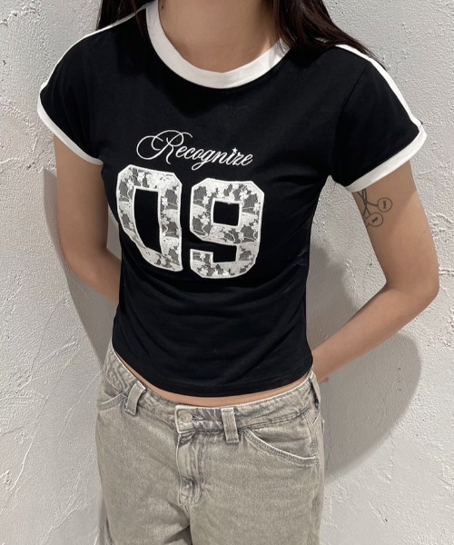 LACE NUMBERING CROP TEE/レースナンバリングクロップT（Tシャツ