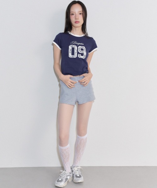 LACE NUMBERING CROP TEE/レースナンバリングクロップT（Tシャツ